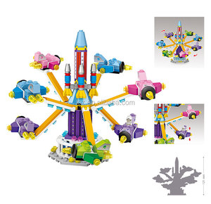 LOZ Mini Block Building Set Model Toy avec <span class=keywords><strong>Pirate</strong></span> Ship Ferris Wheel Rotary Aircraft Merry-Go-Round UFO Catcher - Product Image 3