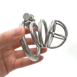 304 Rvs Cock Cage Lock Volwassen Spel Mannelijke Kuisheidsgordel Metalen Cock Ringen - Product Image 3