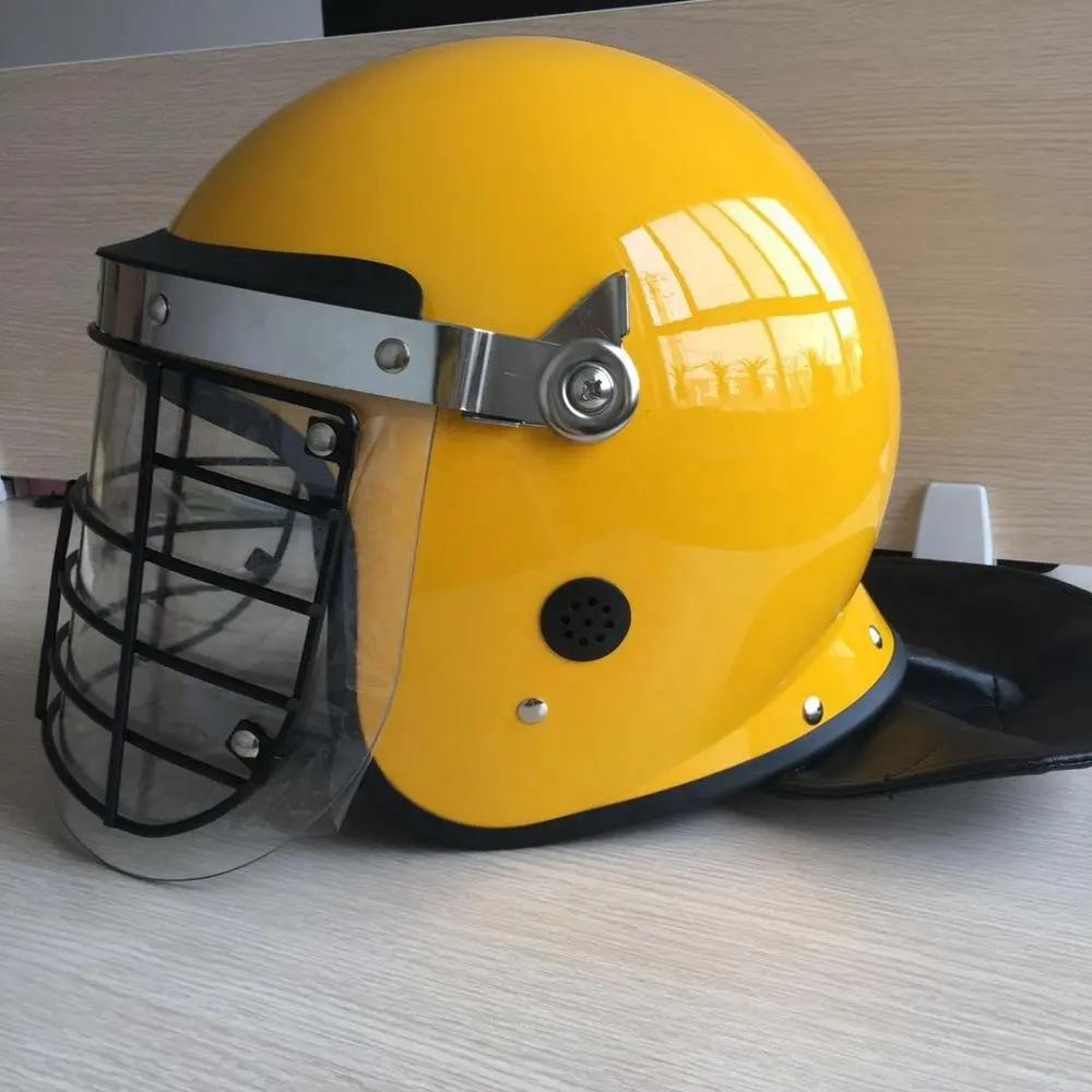 ABS safety helmet with steel mesh in yellow color
