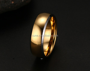 <span class=keywords><strong>Bague</strong></span> <span class=keywords><strong>en</strong></span> carbure de tungstène plaqué <span class=keywords><strong>or</strong></span> 18 carats, alliage poli bombé de 8 mm, pour les amoureux, mariage, bijoux de mariée - Product Image 4
