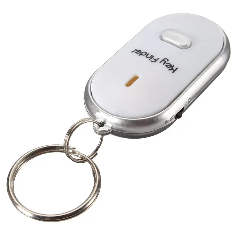 LED Key Finder Locator Find Lost Keys Chain Keychain Whistle Sound Control Key Holder Rings