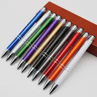 Stok ucuz özelleştirilmiş üç daire desen konik basın alüminyum çubuk nötr iş hediye paragon tükenmez kalem metal tıklama kalemi