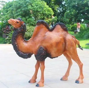 Tuin Levensgrote Grote Dier Sculptuur Fiberglass Resin Camel Standbeeld