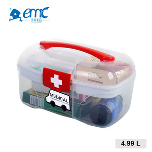 Cuadrado barato <span class=keywords><strong>farmacia</strong></span> cesta de plástico con tapa y asas - Product Image 2
