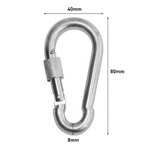 BT-245S Tuyệt Vời Leo Núi Thép Carabiner Điện Mạ Kẽm Leo Núi 7Mm Với Vít Thép Mùa Xuân <span class=keywords><strong>Snap</strong></span> Móc Khóa Carabiner - Product Image 4