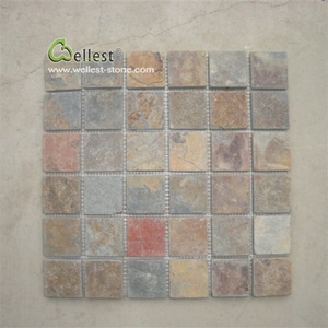 Azulejo mosaico pizarra multicolor oxidado 2x2