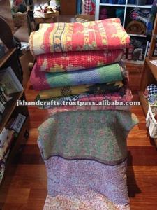 Manufacturer 2016 <b>Indian</b> Cotton Sari Beautiful Reversible Kantha <b>Quilt</b> - Product Image 2