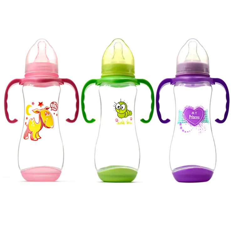 2021 Hot Sale Food Grade PP Plastic Baby Nursing Bottles Standard Neck 240ML Baby Feeding Bottle