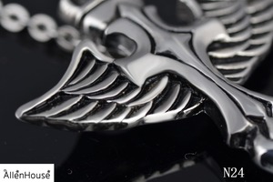 Hombres Plateados Plata del Ala Del Ángel <span class=keywords><strong>de</strong></span> <span class=keywords><strong>la</strong></span> <span class=keywords><strong>Cruz</strong></span> <span class=keywords><strong>de</strong></span> Jesús <span class=keywords><strong>de</strong></span> Acero Inoxidable Colgante <span class=keywords><strong>de</strong></span> Collar <span class=keywords><strong>de</strong></span> joyas - Product Image 5