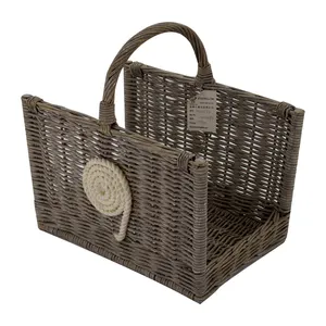 Cestino per legna da ardere in <span class=keywords><strong>vimini</strong></span> economico di fabbrica con cestini portaoggetti fatti a mano - Product Image 1