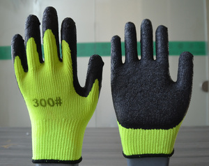 Caliber 10 nap lining latex crinkle latex gloves cheap work gloves security gloves ppe - Product Image 2