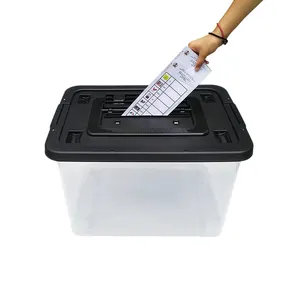 60L выборов прозрачная пластиковая урна для голосования коробка для фабричных очков выбирать товары; Жилетка из отборного окрашенного меха
