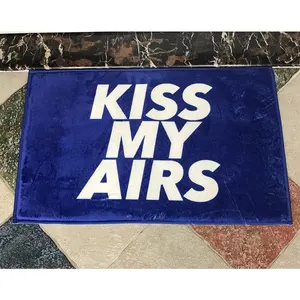 China Carpet Factory Custom Kiss My Airs 40*60cm Coral Fleece Floor Mat