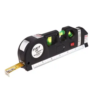 JY-03 8 Kaki 2.5M, Pita Pengukur Level Laser Pro3 dengan 3 Level Gelembung dan Daya Laser Nyala/Mati