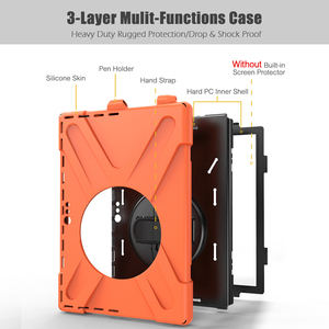 360 support de rotation boîtier robuste pour Microsoft <span class=keywords><strong>surface</strong></span> <span class=keywords><strong>pro</strong></span> 4 5 6 7 couvertures universelles avec béquille solide et sangle pour les mains - Product Image 4