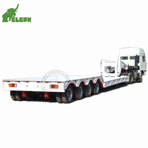 Africa Heavy Duty Chassis 4 Axles Low <strong>Bed</strong> Loader <strong>Truck</strong> Type <strong>Dimensions</strong> 100 Tons Lowboy Trailer for Sale