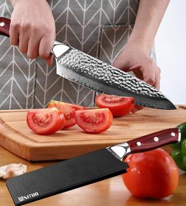 Couteau de <span class=keywords><strong>chef</strong></span> forgé à la main en acier Damas japonais, martelé, pour couper la viande en tranches, couteau de cuisine professionnel, logo personnalisé, emballage - Product Image 4