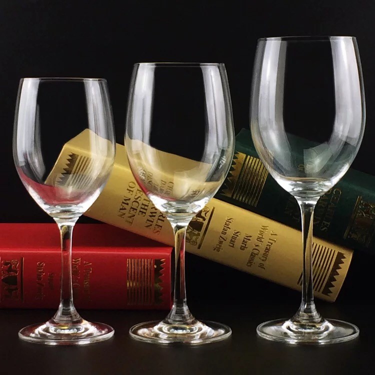 Customized logo design lead free stemless crystal wine glass