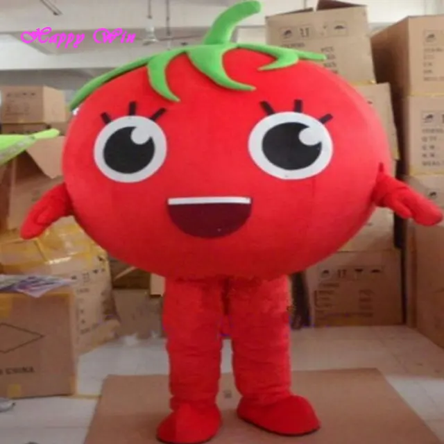 Fantasia de tomate mascote com baixo custo, fantasia de pelúcia engraçada para adultos