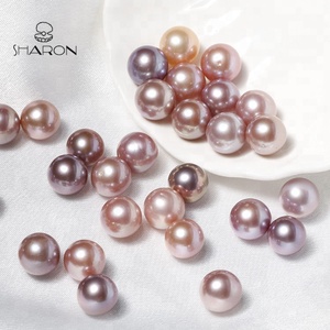Venta al por mayor en lote de perlas Edison de lavanda Rosa redondas de agua dulce cultivadas de alto brillo de 10-12mm - Product Image 4