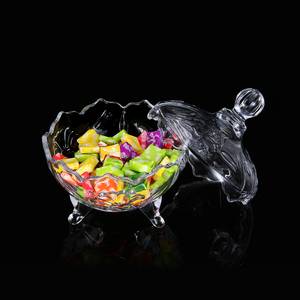 Wholesale Round Smooth Wedding Candy Box Gift Candy Glass <strong>Cookie</strong> <strong>Jar</strong> Bowl Glass Storage <strong>Jar</strong> - Product Image 5