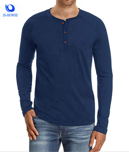 Los hombres Casual Slim Fit Henley de <span class=keywords><strong>manga</strong></span> <span class=keywords><strong>larga</strong></span> Camisetas de camisas de algodón <span class=keywords><strong>con</strong></span> tres <span class=keywords><strong>botones</strong></span> - Product Image 6