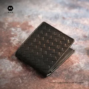 Porte-cartes en cuir de vache, noir véritable pour hommes, Slim, tannage végétal, femmes, 6608