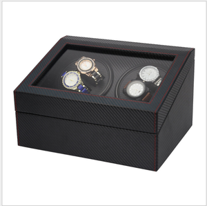 2 avvolgitore 4 slot motore 6 gioielli orologio di stoccaggio in fibra di carbonio rotante orologio elettronico <span class=keywords><strong>scatola</strong></span> avvolgitore - Product Image 2