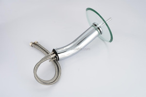 Giá Rẻ Giá Thủy Tinh Bồn Rửa Phòng Tắm Đòn Bẩy Duy Nhất Lưu Vực Vòi Nước Vòng Thác Vòi Nước Với Gốm Van Lõi Nóng Và Lạnh Mixer Tap - Product Image 5