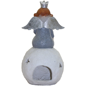 Fibre de verre assis sur la boule de neige blanc statue <span class=keywords><strong>d</strong></span>'ange de noël anges chérubins <span class=keywords><strong>d</strong></span>écorations - Product Image 3