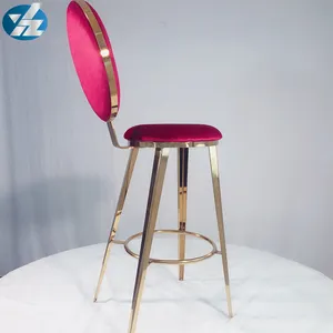 High Bar Stool Bar Chairs Gold Stainless Steel For Wedding Home Furniture Metal Dining Room Furniture Modern 3 Years