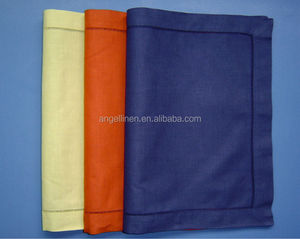 Napperons en lin bon marché en gros de couleur unie avec ourlet pour les mariages Restaurant Hôtel - Product Image 1