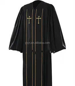 Işlemeli vestments yüksek kalite kilise kıyafeti toptan clergy bornozlar