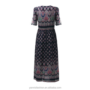 <span class=keywords><strong>Robe</strong></span> longue bohème florale pour femme, taille S-5XL, <span class=keywords><strong>robe</strong></span> d'été de plage, <span class=keywords><strong>robe</strong></span> décontractée sexy à col en V, <span class=keywords><strong>robe</strong></span> de fête en mousseline de soie, <span class=keywords><strong>robe</strong></span> longue pour les vacances - Product Image 6