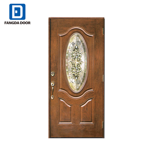 Fangda grands inserts en verre ovales dalle de porte intérieure en métal portes intérieures de maison moderne - Product Image 5