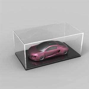 Vetrina per Auto in Scala 1:18 con Base in MDF Nero e Espositore in Acrilico Trasparente - Product Image 1