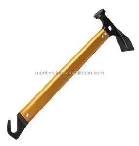 Outdoor camping multi-functional hammer escape safety hammer aluminum handle with hanger tent hiking