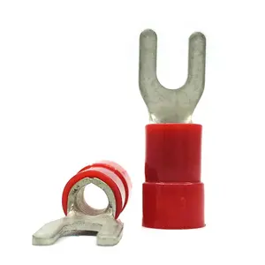 Nylon-Insulated Fork Wire Connectors Elecrtical Crimp Brass Spade Terminal