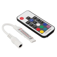 Mini contrôleur de bandes LED avec télécommande sans fil, RF, rvb, DC 5V-24V, 12a, 17 clés, pour changer la lumière