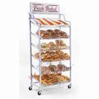 Retail Bakery Rack, Mobile Angled Shelf Bread Stand, Made in USA