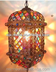 Joya de la vendimia de Bronce Metal Marroquí Linterna Luz Colgante Sombra NUEVA NS-124046 - Product Image 4