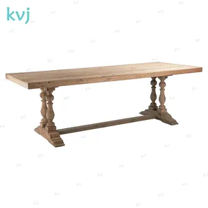 KVJ-7917 vintage french carved reclaimed wood console table