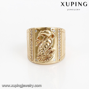 14871 Xuping 도매 드래곤 럭셔리 디자인 anelli 우모 지르콘 남자 18k 골드 반지 - Product Image 3