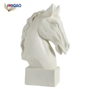 Résine art bureau ornement divertissant décor Table basse Maison Bureau Statue blanc chinois cheval tête sculpture