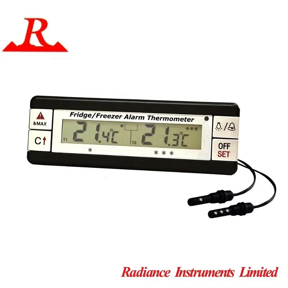 Laboratory Dual Display Min-Max Memory Fridge and Freezer Alarm Thermometer