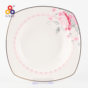 Hiện đại vuông Sứ đặt bữa ăn tối 30 cái Bộ đồ ăn bằng gốm Bộ đồ ăn đặt với hoa - Product Image 3