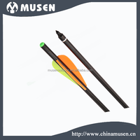 Musen Archery Arbalète populaire 8mm Flèche en fibre de verre 32cm Longueur Pointe remplaçable Têtes métalliques à encoche plate pour le tir