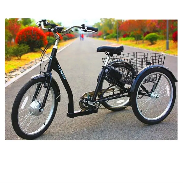 Energía Eléctrica ayudar triciclo con parasol Triciclo de la cesta delantera 3 bicicleta eléctrica de rueda