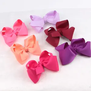 Custom baby children kids ribbon 8 inch large hair bow with clip