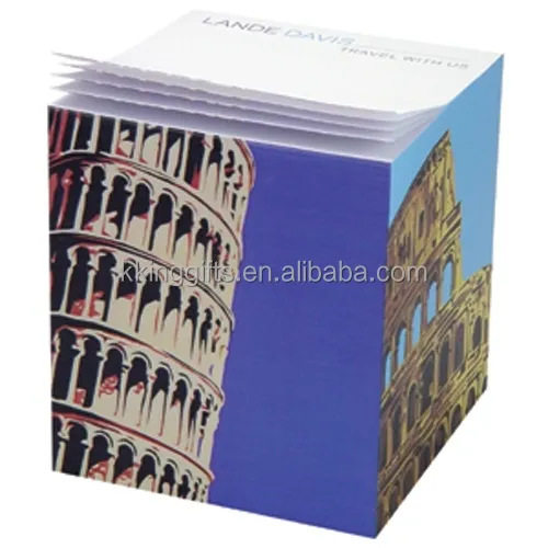 9*9 cm 500 sayfa Tam Renkli Baskılı Blok Yapışkan Not Küp Memo Pad Kağıt Küp